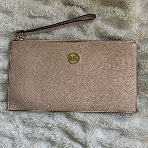 Michael Kors Beige Wristlet Clutch